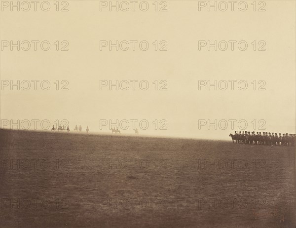 Troops Along the Horizon; Gustave Le Gray, French, 1820 - 1884, Chalons, France; 1857; Albumen silver print
