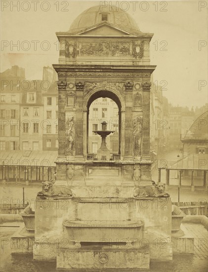 La Façade est de la Fontaine des Innocents , Fontaine des Innocents, Paris; Charles Marville, French, 1813 - 1879, Paris