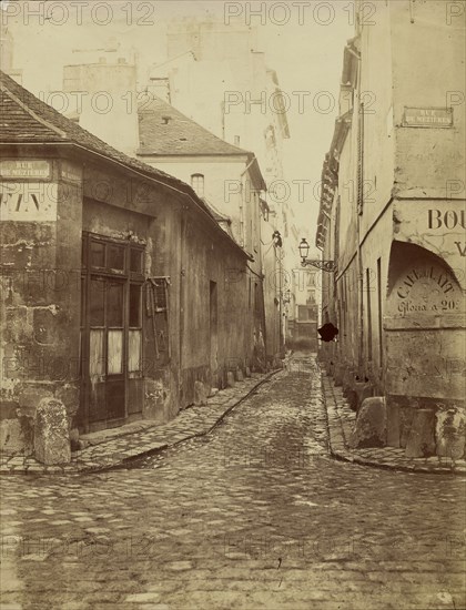 Rue du Gindre, partie de la rue Madame). Vue prise de la rue de Mézières vers la rue du Vieux-Colombier; Charles Marville