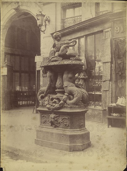 Fontaine de la rue Faubourg-Saint-Martin, 1848, modèle avec naïades , Fountain near the Passage du Denise; Charles Marville