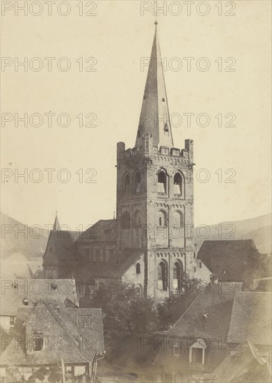 Baccharah: vue sur l'Église; Charles Marville, French, 1813 - 1879, Louis Désiré Blanquart-Evrard, French, 1802 - 1872