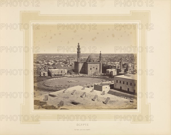 Égypte, Egypt, Le Caire, pris de la Citadelle; Félix Bonfils, French, 1831 - 1885, Alais, France; 1877; Tinted Albumen silver