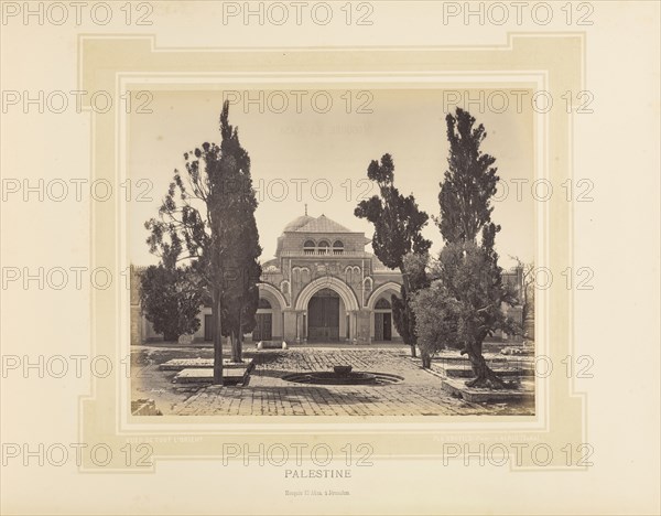 Palestine, Mosquée El-Aksa, à Jerusalem; Félix Bonfils, French, 1831 - 1885, Alais, France; 1877; Tinted Albumen silver print