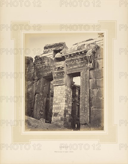 Syrie, Syria, Porte du temple de Jupiter à Balbek; Félix Bonfils, French, 1831 - 1885, Alais, France; negative 1873; print 1877