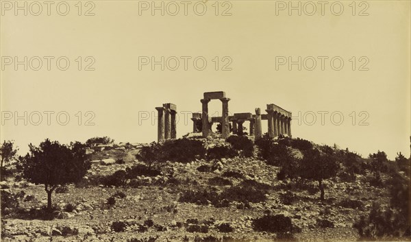 Temple de Jupiter a Egine; Attributed to Baron Paul des Granges, French ?, active Greece 1860s, 1860 - 1869; Albumen silver