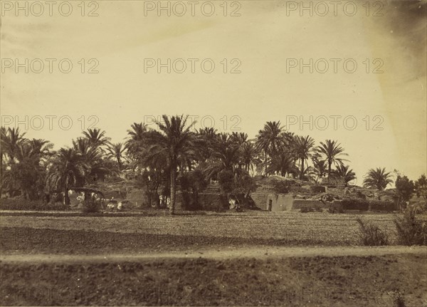 Village des Pyramides - Ghizeh; Attributed to Baron Paul des Granges, French ?, active Greece 1860s, 1860 - 1869; Albumen