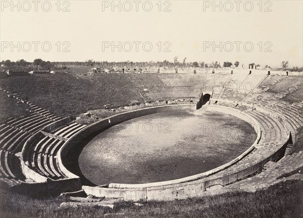 The Amphitheatre, Pompeii; Giorgio Sommer, Italian, born Germany, 1834 - 1914, Pompeii, Campania, Italy; about 1870; Albumen