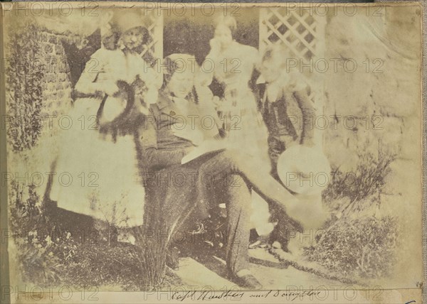 Captain Hawkes and his Daughters; Attributed to Thomas Rodger, Scottish, 1832 - 1883, about 1850; Salted paper print