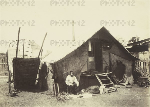 Basket Maker, Porte d'Ivry; Eugène Atget, French, 1857 - 1927, negative 1912; print 1920s; Albumen silver print