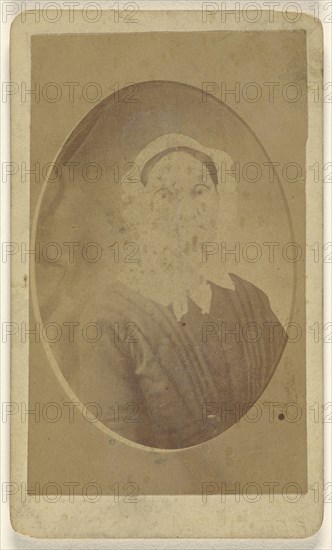 elderly woman, printed in quasi-oval style; Louis L. Liberty, American, active Vergennes, Vermont 1870s, 1870s; Albumen silver