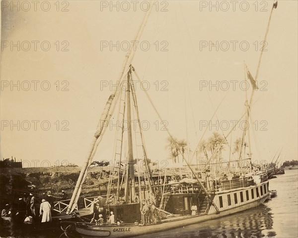 Boat named the Gazelle; about 1860 - 1880; Tinted Albumen silver print