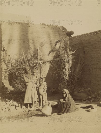 Huts of the Fellaheen, Upper Egypt; Antonio Beato, English, born Italy, about 1835 - 1906, 1880 - 1889; Albumen silver print