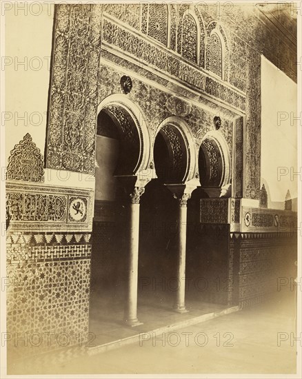 Hall of Ambassadors, Alcazar, Seville; H. Laurent, French, active Egypt and Paris, France 1860s - 1870s, Seville, Spain