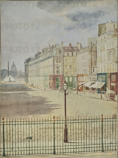 Rue Royale Facing the Place de la Concorde; Attributed to Hippolyte Bayard, French, 1801 - 1887, Attributed to Reverend Calvert