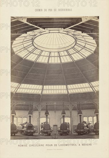Roundhouse, Nevers, Bourbonnais Railway; Auguste Hippolyte Collard, French, 1812 - 1885,1897, Nevers, France; about 1860–1863
