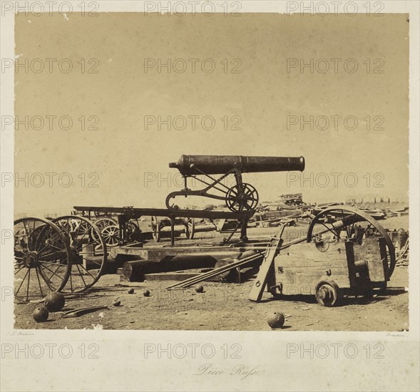 A Russian Cannon, Piece Russe, Léon-Eugène Méhédin, French, 1828 - 1905, 1855; Salted paper print; 25.9 x 32.1 cm