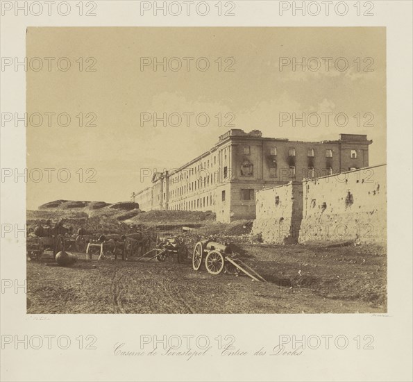 Barracks of Sebastopol. Entry to the Docks., Caserne de Sevastopol. Entree des Docks, Léon-Eugène Méhédin, French, 1828 - 1905