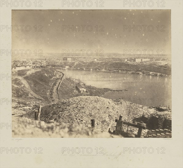 View of the Malakoff Barracks, Vue des Casernes de Malakoff, Jean-Charles Langlois, French, 1789 - 1870, 1855; Salted paper