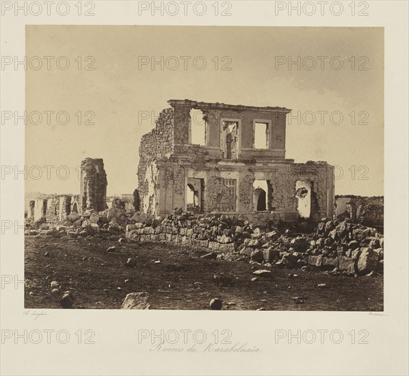 Ruins of Karabelnaia, Ruines de Karabelnaia, Jean-Charles Langlois, French, 1789 - 1870, 1855; Salted paper print
