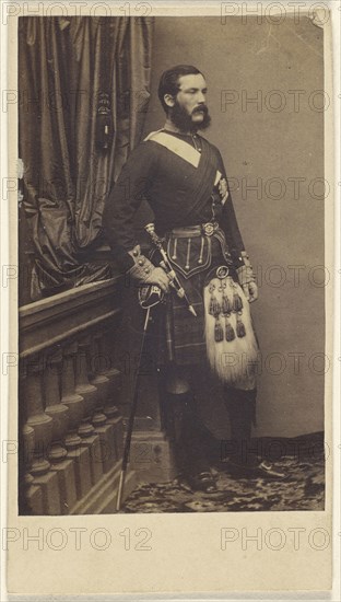 Portrait of a man in British military uniform; about 1865; Albumen silver print