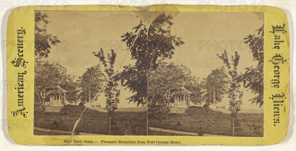 New York State. - Prospect Mountain from Fort George Hotel; American; about 1870; Albumen silver print