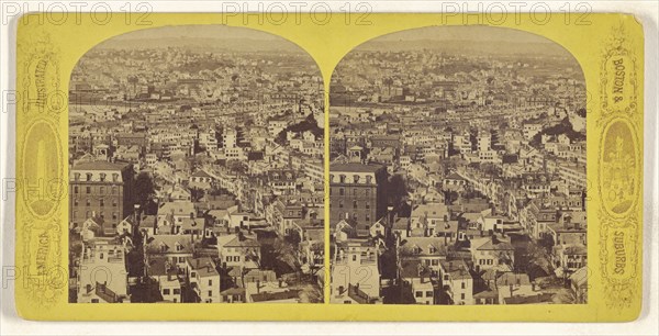 West from Bunker Hill Monument; American; about 1870 - 1880; Albumen silver print