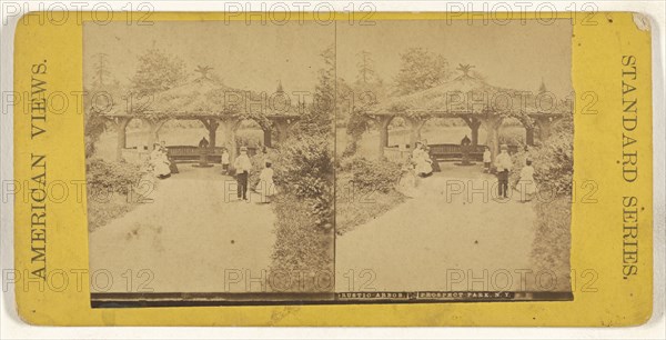 Rustic Arbor, Prospect Park, N.Y; American; about 1865 - 1875; Albumen silver print
