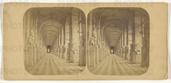 Galeries des Sculteurs, Versailles; French; about 1865; Albumen silver print