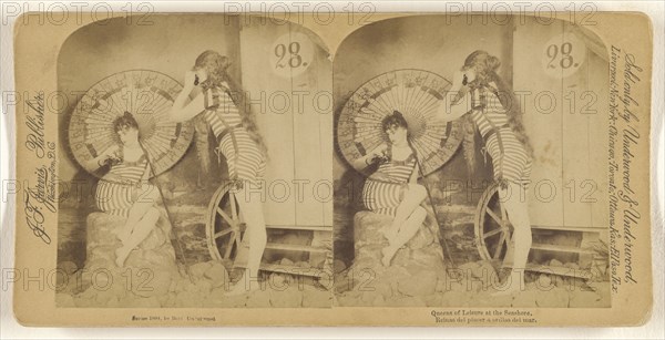 Queens of Leisure at the Seashore; Bert Elias Underwood, American, 1862 - 1943, 1894; Albumen silver print