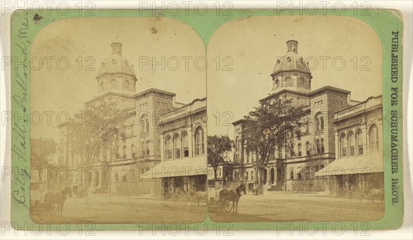 City Hall, Portland, Maine; Marquis Fayette King, American, 1835 - 1904, 1860s; Albumen silver print