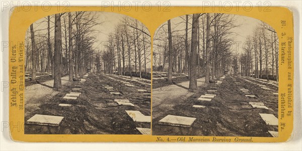 Old Moravian Burying Ground. Bethlehem, Pa; M.A. Kleckner, American, active Pennsylvania 1870s, about 1867; Albumen silver