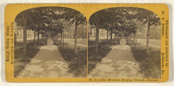 Old Moravian Burying Ground - Summer. Bethlehem, Pa; M.A. Kleckner, American, active Pennsylvania 1870s, about 1867; Albumen