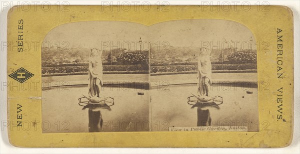View in Public Garden, Boston; American; about 1870; Albumen silver print