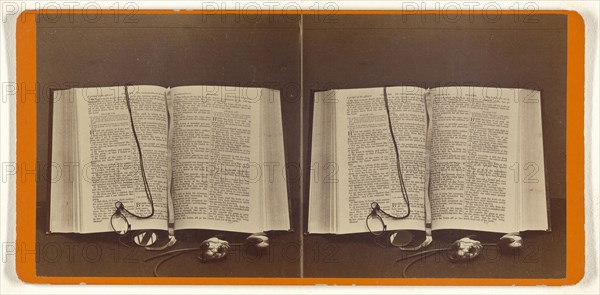 Bible opened to the Chapter of  Psalms; John P. Soule, American, 1827 - 1904, about 1870; Albumen silver print