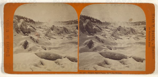 Horse Shoe Fall, from Ice Bridge; John P. Soule, American, 1827 - 1904, about 1865; Albumen silver print