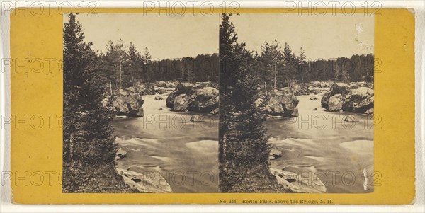 Berlin Falls, above the Bridge, N.H; John P. Soule, American, 1827 - 1904, about 1861; Albumen silver print