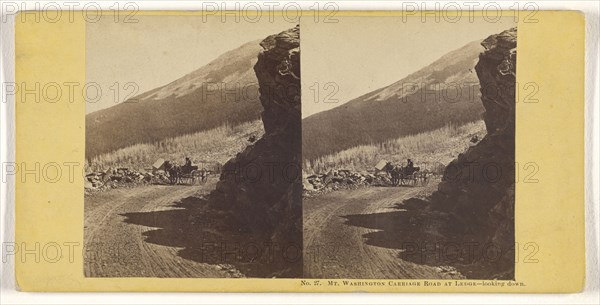 Mt. Washington Carriage Road at Ledge - looking down; John P. Soule, American, 1827 - 1904, about 1861; Albumen silver print
