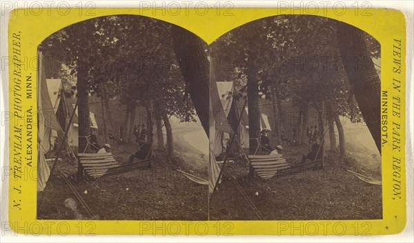 Camp on Lake Carlos, Alexandria, Minnesota; Newton J. Trenham, American, active Alexandria, Minnesota 1860s, about 1886