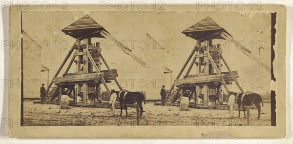 Rock crushing machine, ?, at either Augusta or Columbus, Georgia; Tucker & Perkins; about 1860; Albumen silver print