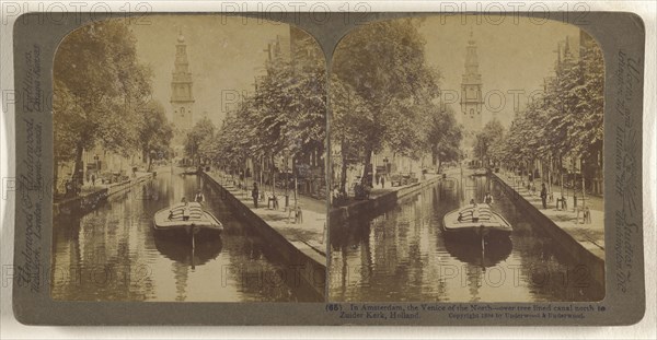 In Amsterdam, Holland, the Venice of the North; Underwood & Underwood, American, 1881 - 1940s, 1904; Albumen silver print