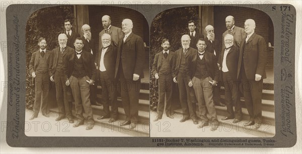 Booker T. Washington and distinguished guests, Tuskegee Institute, Alabama; Underwood & Underwood, American, 1881 - 1940s