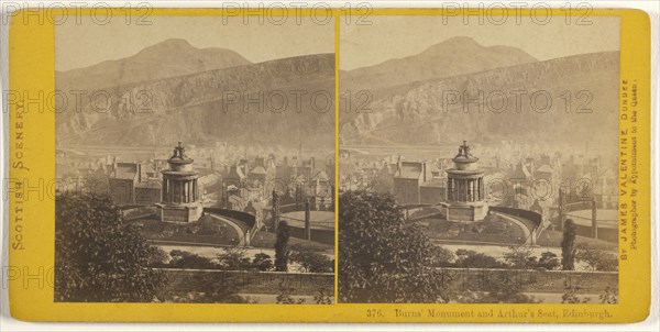 Burns' Mountain and Arthur's Seat, Edinburgh; James Valentine, Scottish, 1815 - 1879, 1870s; Albumen silver print