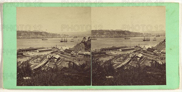 View of Quebec, from the Grand Trunk Depot, Point Levi; L.P. Vallée, Canadian, 1837 - 1905, active Quebéc, Canada, 1865 - 1875