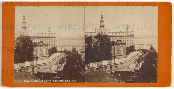 Laval University & Grand Battery; L.P. Vallée, Canadian, 1837 - 1905, active Quebéc, Canada, 1865 - 1875; Albumen silver print