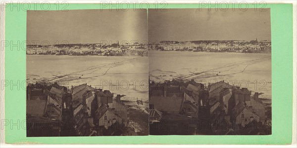 Ice-Bridge; L.P. Vallée, Canadian, 1837 - 1905, active Quebéc, Canada, 1865 - 1873; Albumen silver print