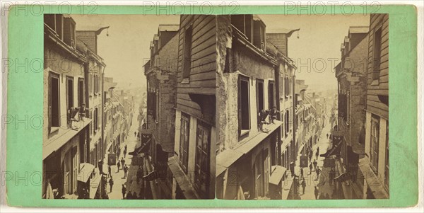 Champlain Street, Quebec; L.P. Vallée, Canadian, 1837 - 1905, active Quebéc, Canada, 1865 - 1873; Albumen silver print