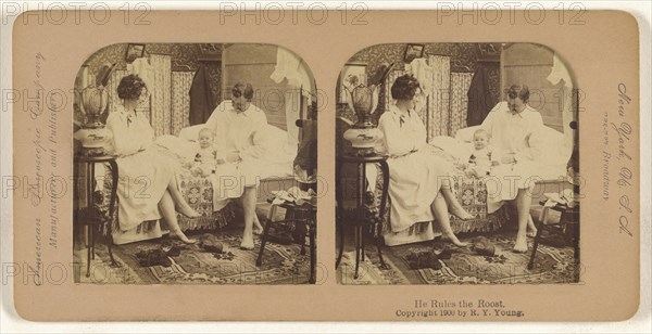 He Rules the Roost; R.Y. Young, American, active New York, New York and Cuba 1890s - 1900s, 1900; Hand-colored Albumen silver