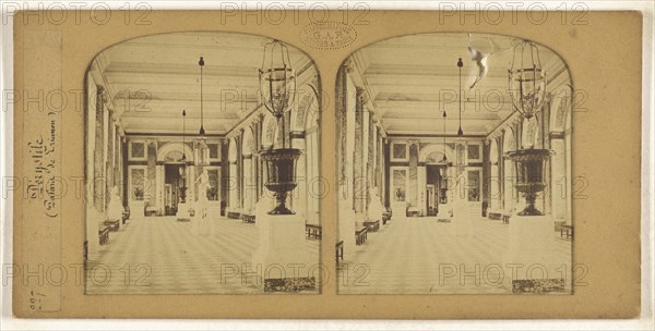 Perystile, Palais de Trianon, F. Grau, G.A.F., French, active 1850s - 1860s, 1855 - 1865; Hand-colored Albumen silver print