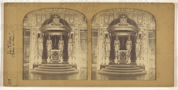 Le Trone, Palais du Senat, F. Grau, G.A.F., French, active 1850s - 1860s, 1855 - 1865; Hand-colored Albumen silver print