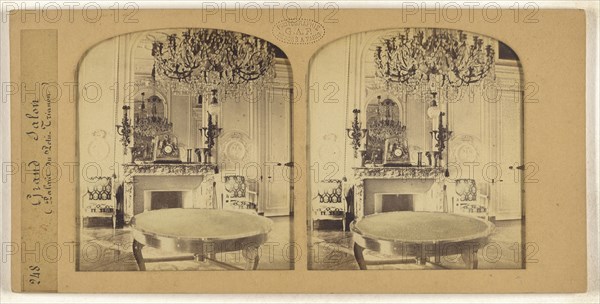 Grand Salon, Palais du Petit Trianon, F. Grau, G.A.F., French, active 1850s - 1860s, 1855 - 1865; Hand-colored Albumen silver